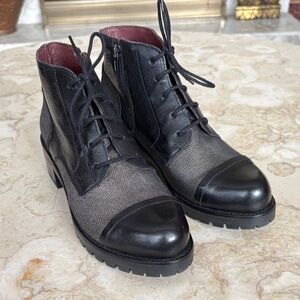 Brako Leather Ankle Boots Lug Sole - Made in Portugal - As New